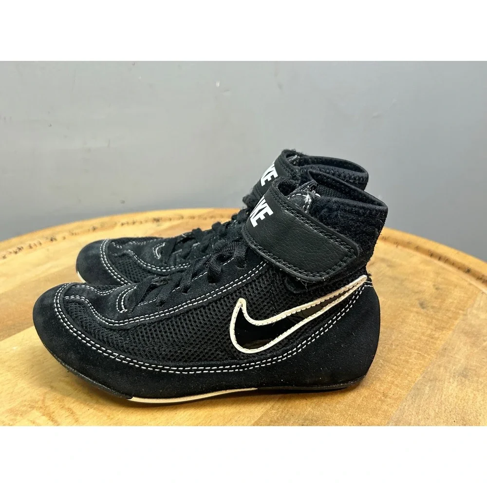 Nike Wrestling Shoes Kids 13C Black Speedsweep VII 366684-001 High Top Sneakers